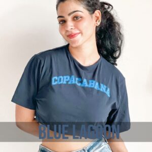 Oversized Crop Tops - Blue Lagoon