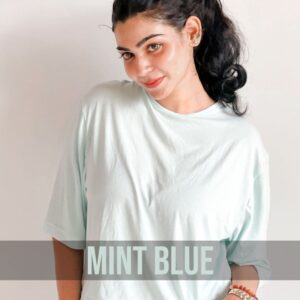 Oversized Crop Tees - Mint Blue